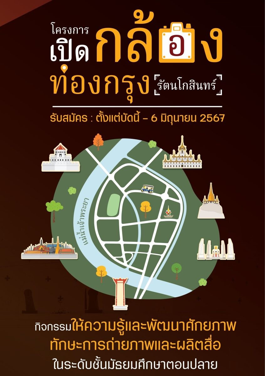 OKMD ร่วมกับนิทรรศน์รัตนโกสินทร์ พัฒนาศักยภาพของเด็กและเยาวชนไทย จัด "เปิดกล้อง ท่องกรุง (รัตนโกสินทร์)" มิ.ย. 2567