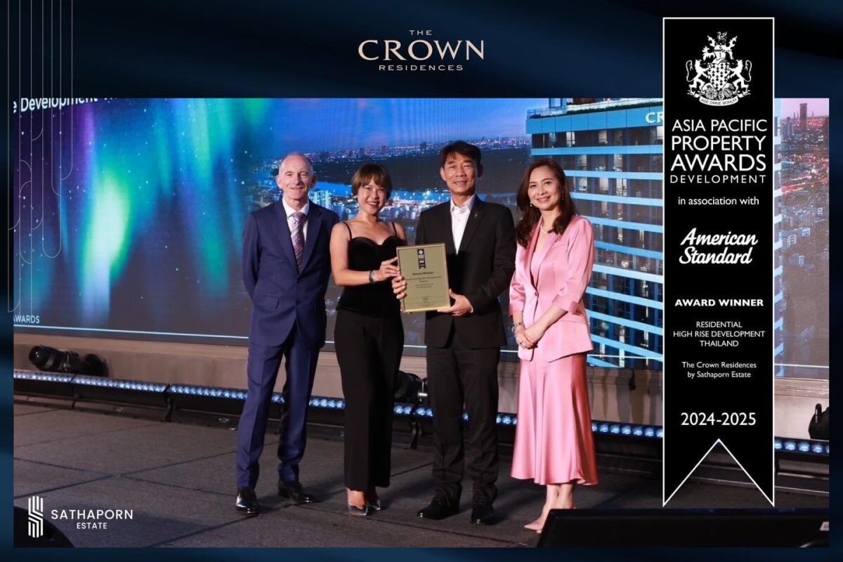 สถาพร เอสเตท ประกาศความสำเร็จ คว้ารางวัลระดับอินเตอร์ จากเวที Asia Pacific Property Awards 2024 กับโครงการ "เดอะ คราวน์ เรสซิเดนท์เซส" คอนโดฯ FREEHOLD ระดับลักชัวรี บนทำเลศักยภาพใจกลาง Ultra CBD สาทร - พระราม 4