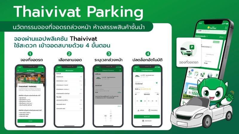 Thaivivat Parking ที่จอดรถอัจฉริยะ จอง จอดไว ไร้กังวลเรื่องที่จอดรถ เปิดใหม่ในห้างสรรพสินค้าเครือเดอะมอลล์ 3 สาขา