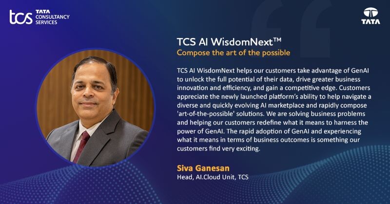 ทาทา คอนซัลแทนซี เซอร์วิสเซส (TCS) เปิดตัว WisdomNextTM แพลตฟอร์ม GenAI แบบครบวงจรครั้งแรกของอุตสาหกรรม ยกระดับความสามารถธุรกิจองค์กรของไทยและทั่วโลก