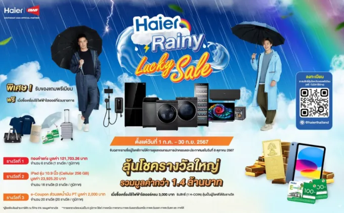 ใจป้ำ! ไฮเออร์ ประเทศไทย ชวนช้อปให้ฉ่ำกระหน่ำหน้าฝน