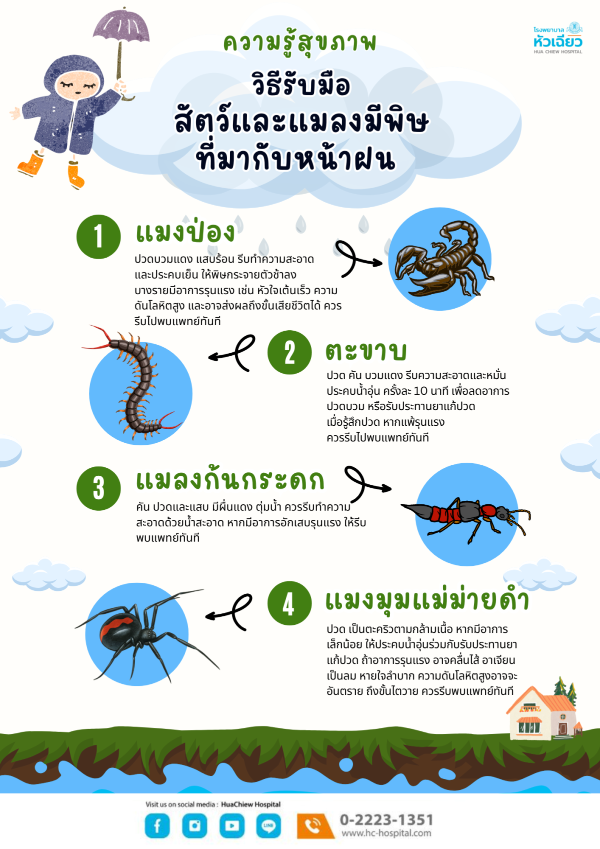 หน้าฝนมาแล้ว.. ระวังสัตว์และแมลงมีพิษ