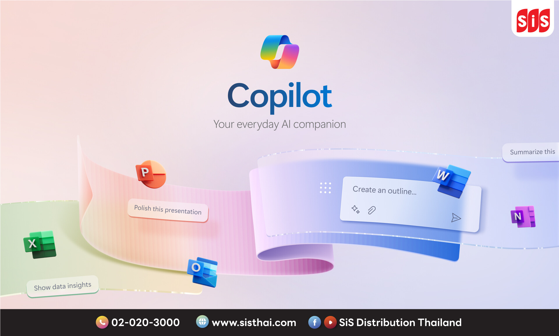บมจ. เอสไอเอส ดิสทริบิวชั่น (ประเทศไทย) แนะนำ Microsoft 365 Copilot ช่วยยกระดับการทำงานของคุณไปอีกขั้น