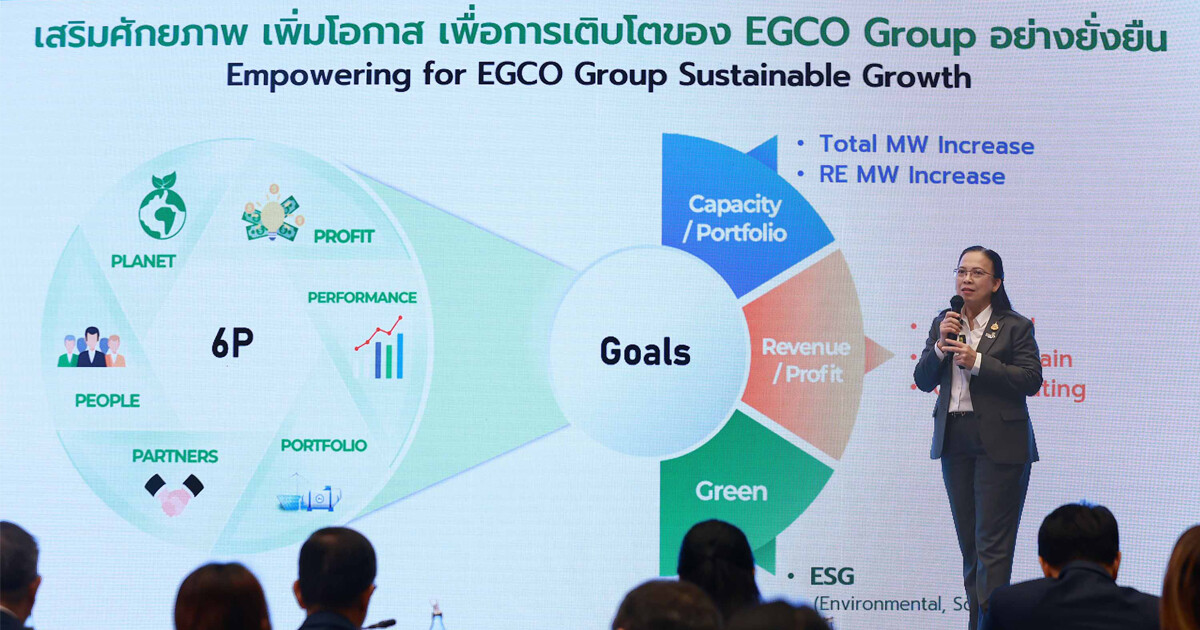 ดร.จิราพร โชว์วิสัยทัศน์ "เสริมศักยภาพ เพิ่มโอกาส เพื่อการเติบโตของ EGCO Group อย่างยั่งยืน" มุ่งเพิ่มกำลังผลิต สร้างรายได้ กำไร และสมดุล ESG