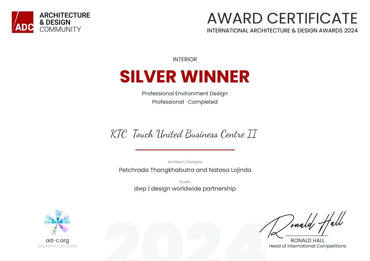 "KTC TOUCH" Sukhumvit 33 Service Center Wins 2024 Architecture Award for Sustainable Luxury Design