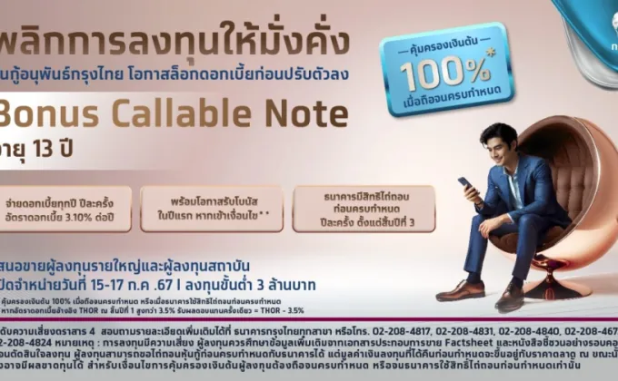 กรุงไทยพลิกโอกาสการลงทุน ล็อคดอกเบี้ยสูง