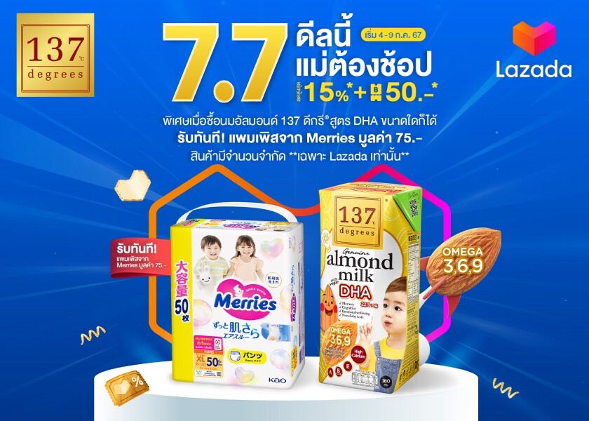 137 ดีกรี(R) จัดโปรโมชันพิเศษ 7.7 ดีลนี้แม่ต้องช้อป