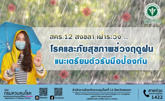 สคร.12 สงขลา เฝ้าระวังโรคและภัยสุขภาพในช่วงฤดูฝน