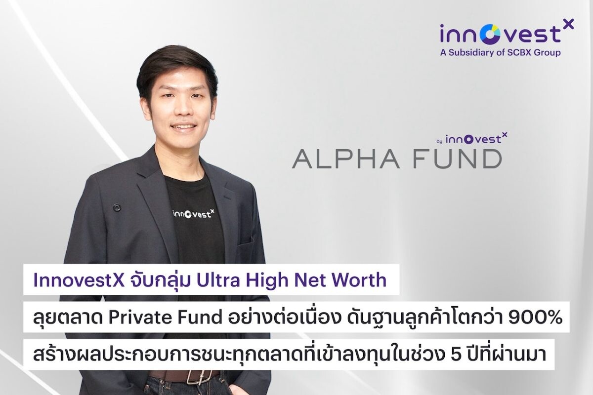 InnovestX จับกลุ่ม Ultra High Net Worth ลุยตลาด Private Fund อย่างต่อเนื่อง ดันฐานลูกค้าโตกว่า 900% สร้างผลประกอบการชนะทุกตลาดที่เข้าลงทุนในช่วง 5 ปีที่ผ่านมา