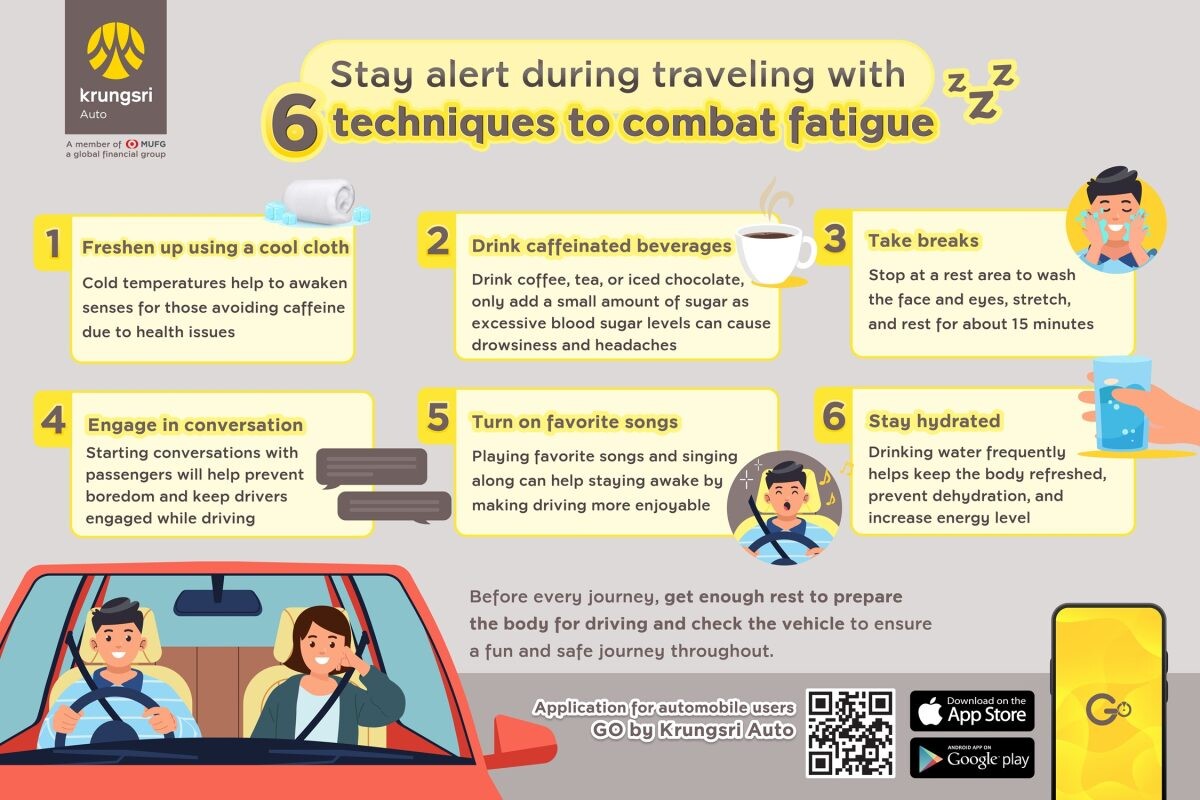 Stay alert while traveling with 6 techniques to combat fatigue from Krungsri Auto