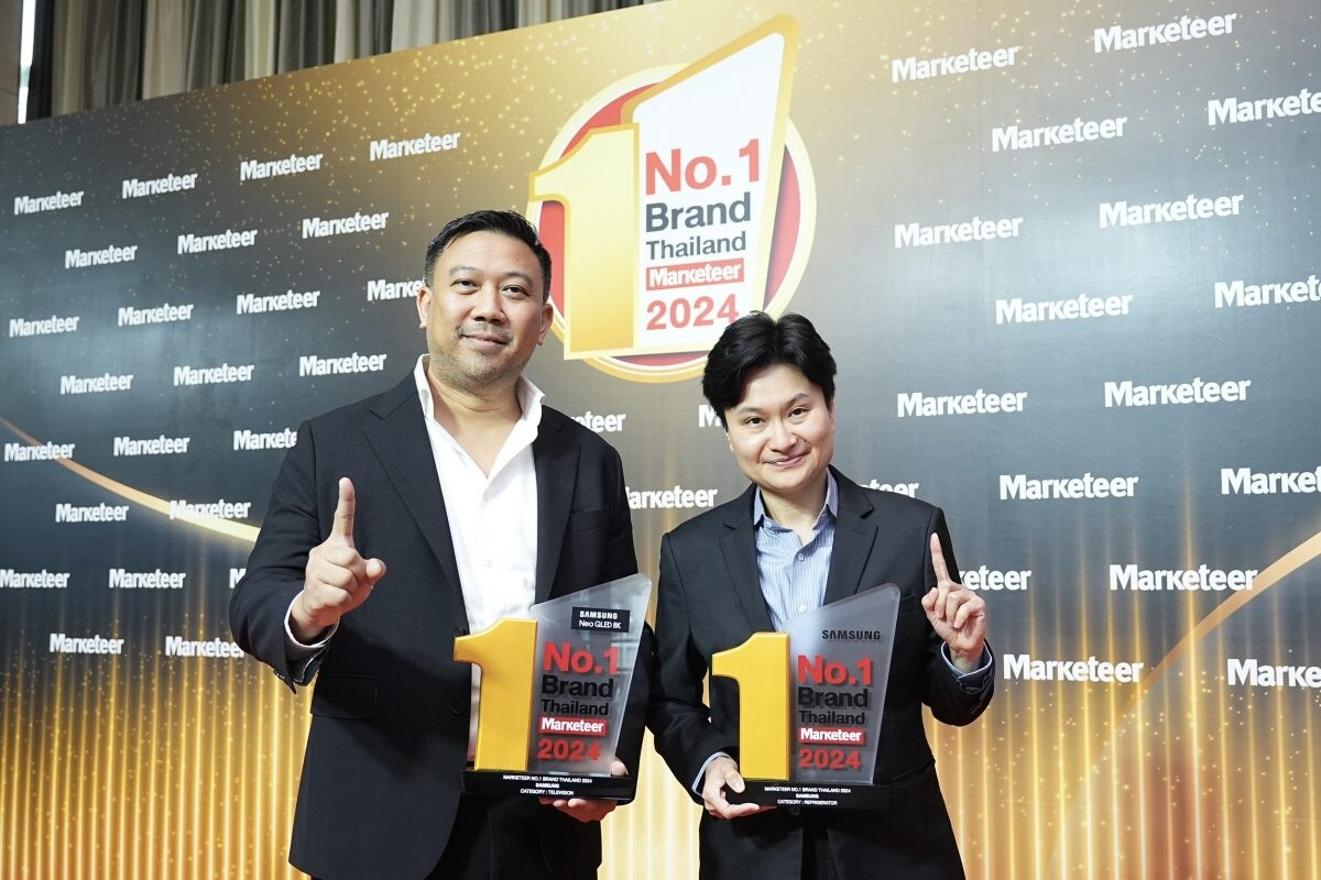 ซัมซุง ครองใจผู้บริโภคไทย คว้ารางวัล "Marketeer No.1 Brand in Thailand 2024" หมวดผลิตภัณฑ์ตู้เย็นและทีวี ต่อเนื่องกว่า 10 ปี