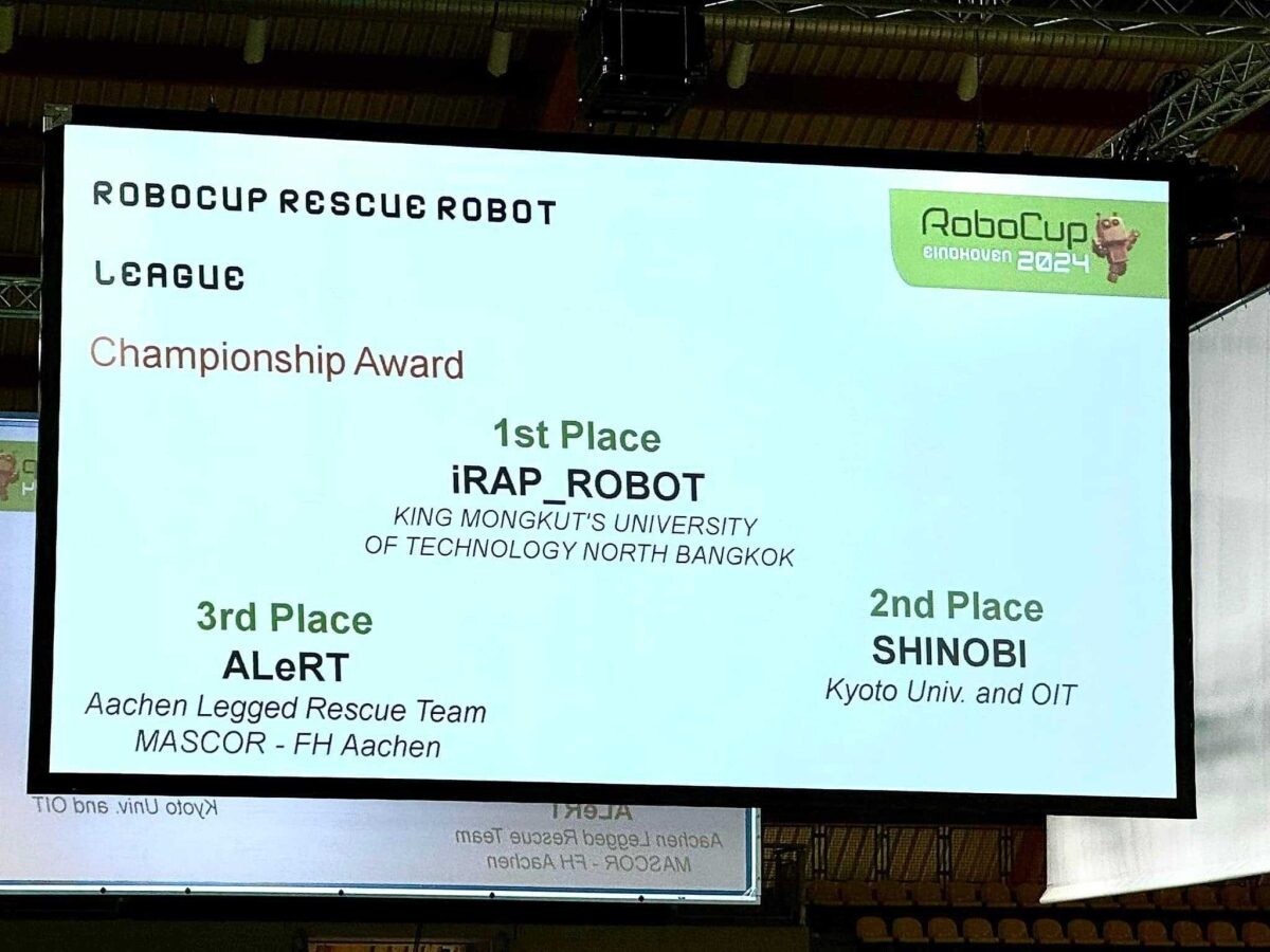 ทีมหุ่นยนต์กู้ภัย iRAP ROBOT คว้าแชมป์โลก World Robocup Rescue 2024 เป็นสมัยที่ 10