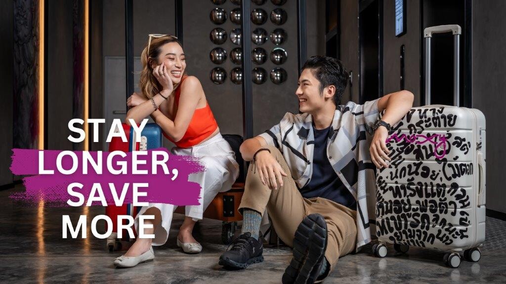 Unlock More Playtime at Moxy Bangkok Ratchaprasong! Stay Longer, Save More, and dive into Grill O'clock with a stunning Bangkok city view - Fun times are calling!