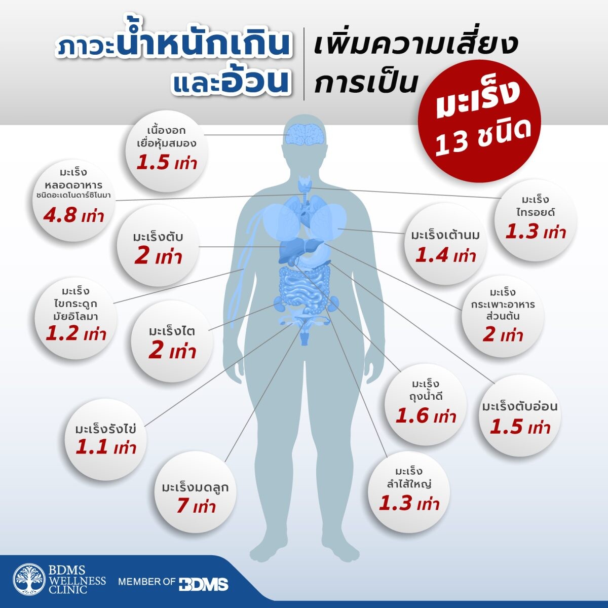 มหันตภัยร้าย โรคอ้วนเพิ่มความเสี่ยงโรคมะเร็ง