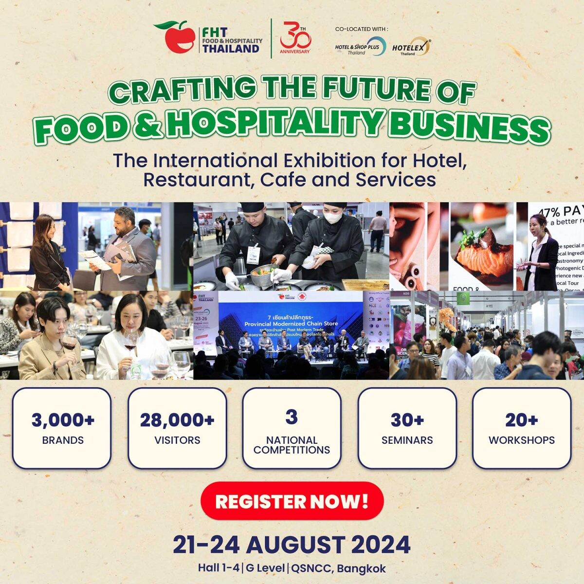 จับทิศธุรกิจ ติดตามเทรนด์ท่องเที่ยว-บริการไทยและโลก ในงาน Food & Hospitality Thailand 2024 งานแสดงสินค้าธุรกิจท่องเที่ยวและบริการที่ครบวงจรที่สุดของภูมิภาค