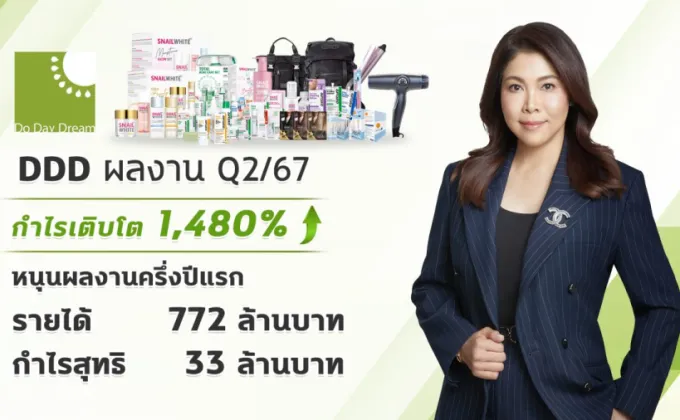 DDD กวาดกำไรสุทธิไตรมาส 2 ปี 2567