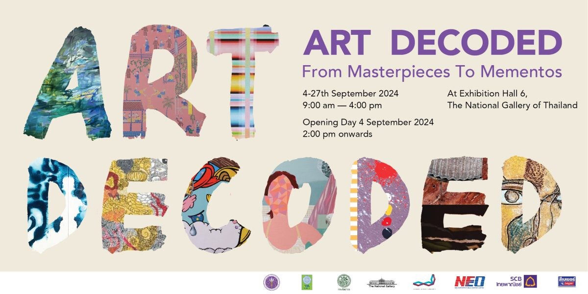 The exhibition "Art Decoded" Decoding the aesthetics from the works of National Artists and leading artists, a total of 11 artists, into creative economic product design September 4 - 27, 2024 at The National Gallery of Thailand