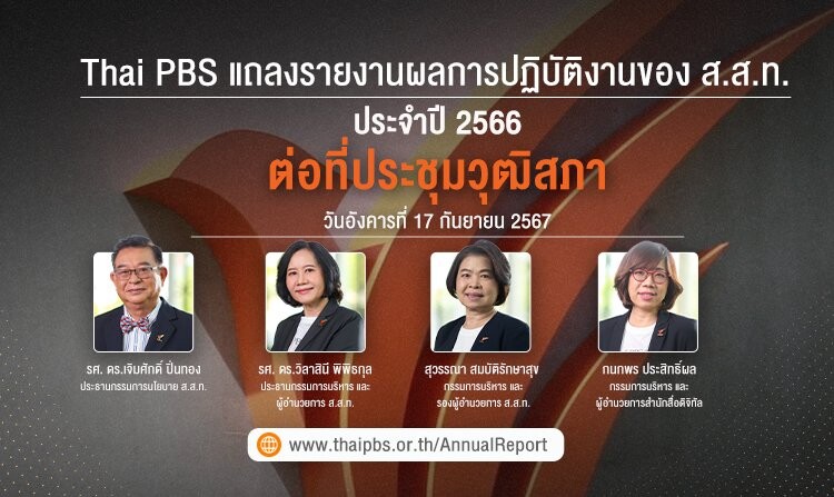 วุฒิสภาฯ ชื่นชมไทยพีบีเอส ทำหน้าที่สื่อสาธารณะที่ดี พร้อมรับทราบรายงานผลการปฏิบัติงาน ประจำปี 2566