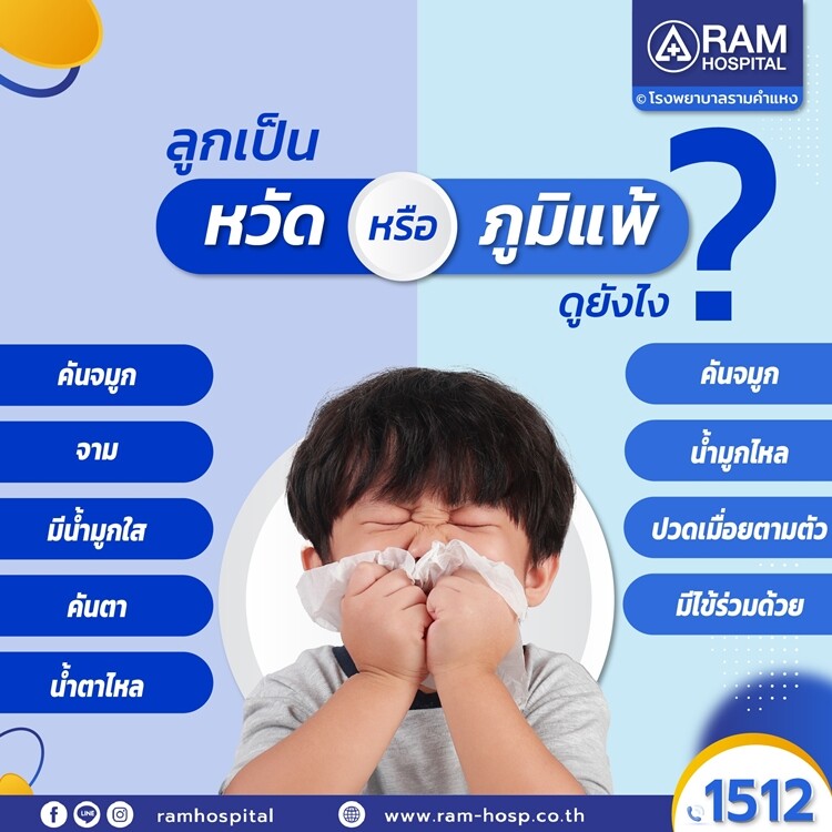 ลูกเป็นหวัด หรือ ภูมิแพ้ ดูยังไง?