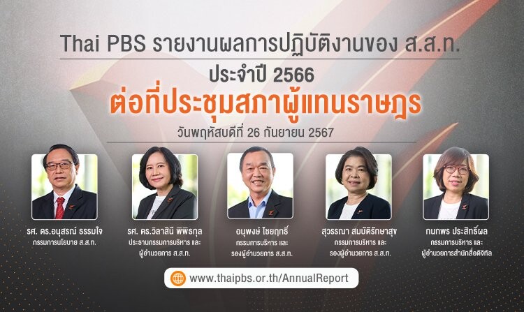 ส.ส. ชื่นชมผลการปฏิบัติงานประจำปี 2566 ไทยพีบีเอส ให้กำลังใจทำหน้าที่สื่อสาธารณะยึดโยงประชาชน