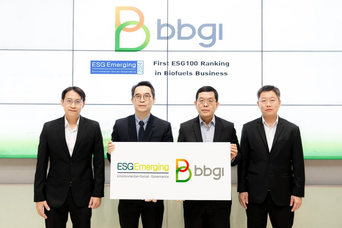 BBGI หนึ่งเดียวธุรกิจเชื้อเพลิงชีวภาพ (Biofuel) รับรางวัล ESG100 ประจำปี 2567