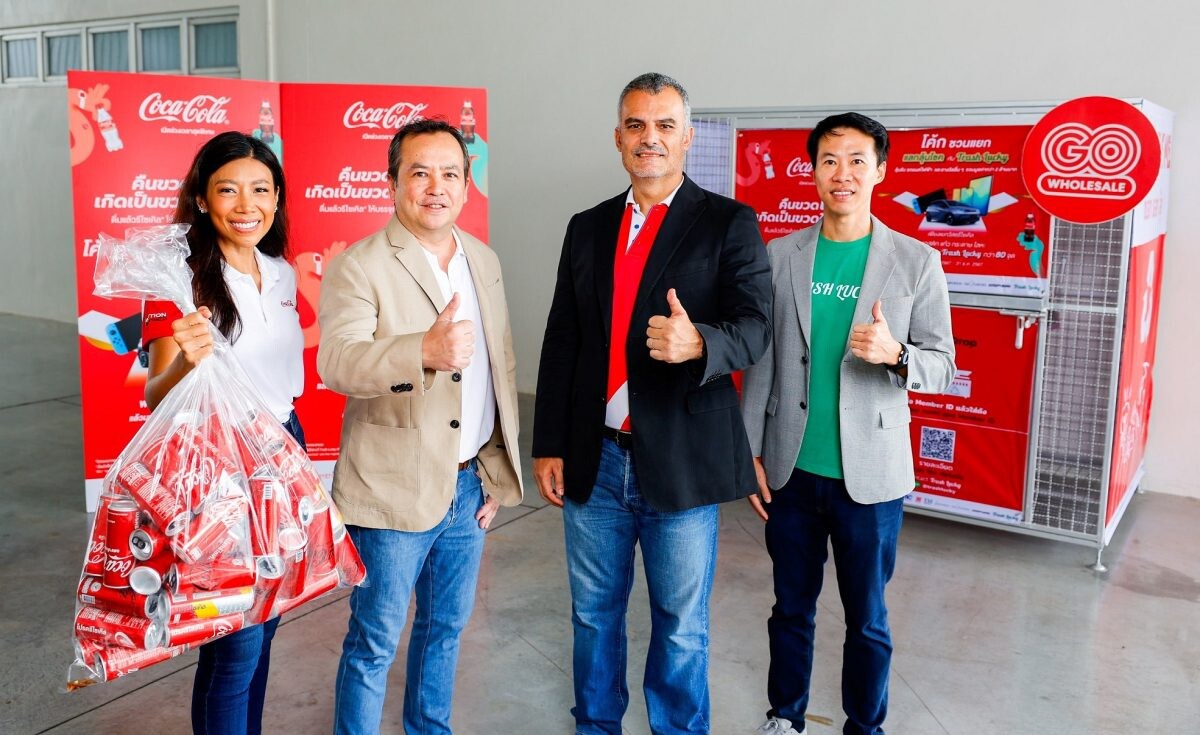 'ThaiNamthip' Scales Up Sustainability with 'GO WHOLESALE' Partnership in the "Coke Recycle Me with Trash Lucky" Campaign, Expanding Drop-off Points