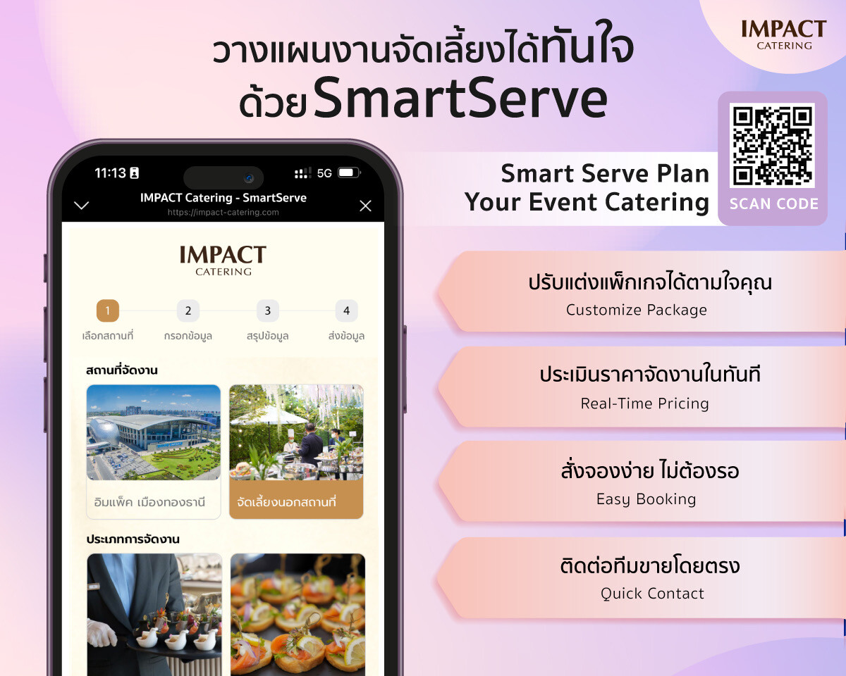 อิมแพ็ค เคเทอริ่ง เปิดตัวแอปพลิเคชัน "Smart Serve" อำนวยความสะดวกลูกค้าจัดเลี้ยง