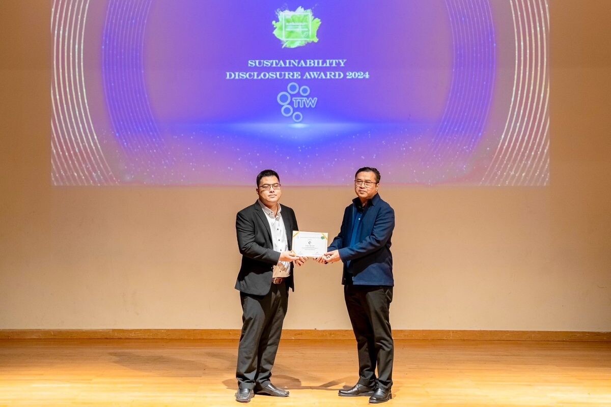 TTW รับรางวัลเกียรติคุณ Sustainability Disclosure Award 2024 ต่อเนื่องปีที่ 6 ตอกย้ำความโปร่งใส ด้านการเปิดเผยข้อมูลความยั่งยืนต่อสาธารณชน