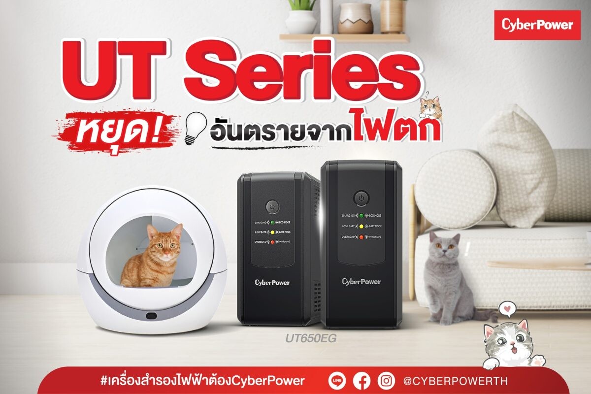 ปกป้องน้องแมวด้วย "เครื่องสำรองไฟฟ้า CyberPower รุ่น UT650EG"