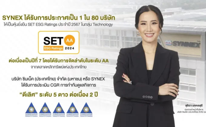 ซินเน็คฯ คว้า SET ESG Ratings