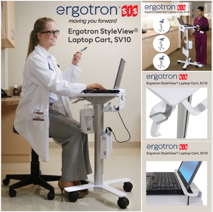 Ergotron StyleView Laptop Cart, SV10 รุ่น SV10-1100-0 : ตัวช่วยเพิ่มสไตล์ ประสิทธิภาพและการทำงานที่สบายกว่าเดิม