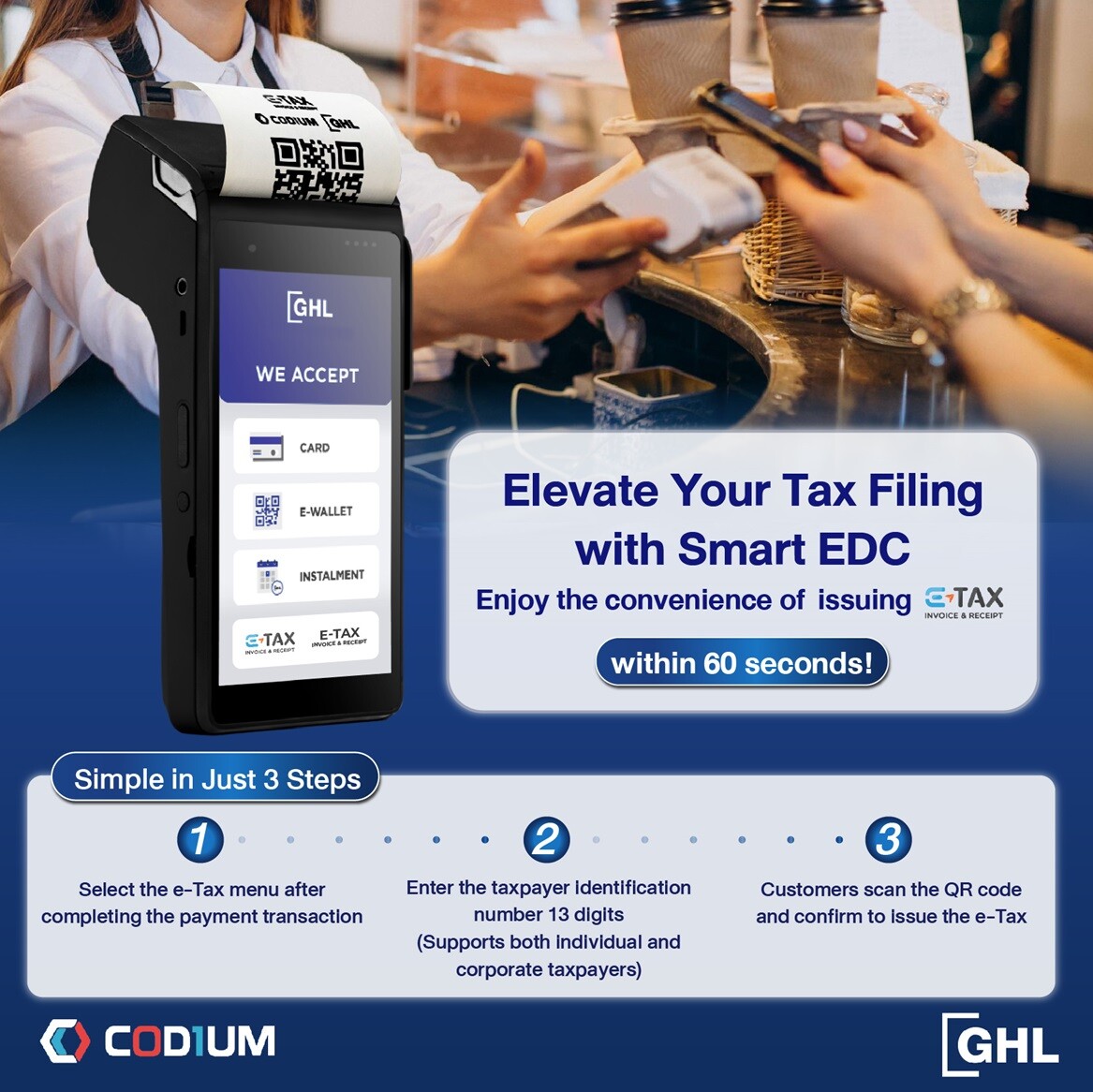 CODIUM and GHL Thailand launch "e-Tax on EDC" for the first time in Thailand, advancing the "Easy e-Receipt" initiative