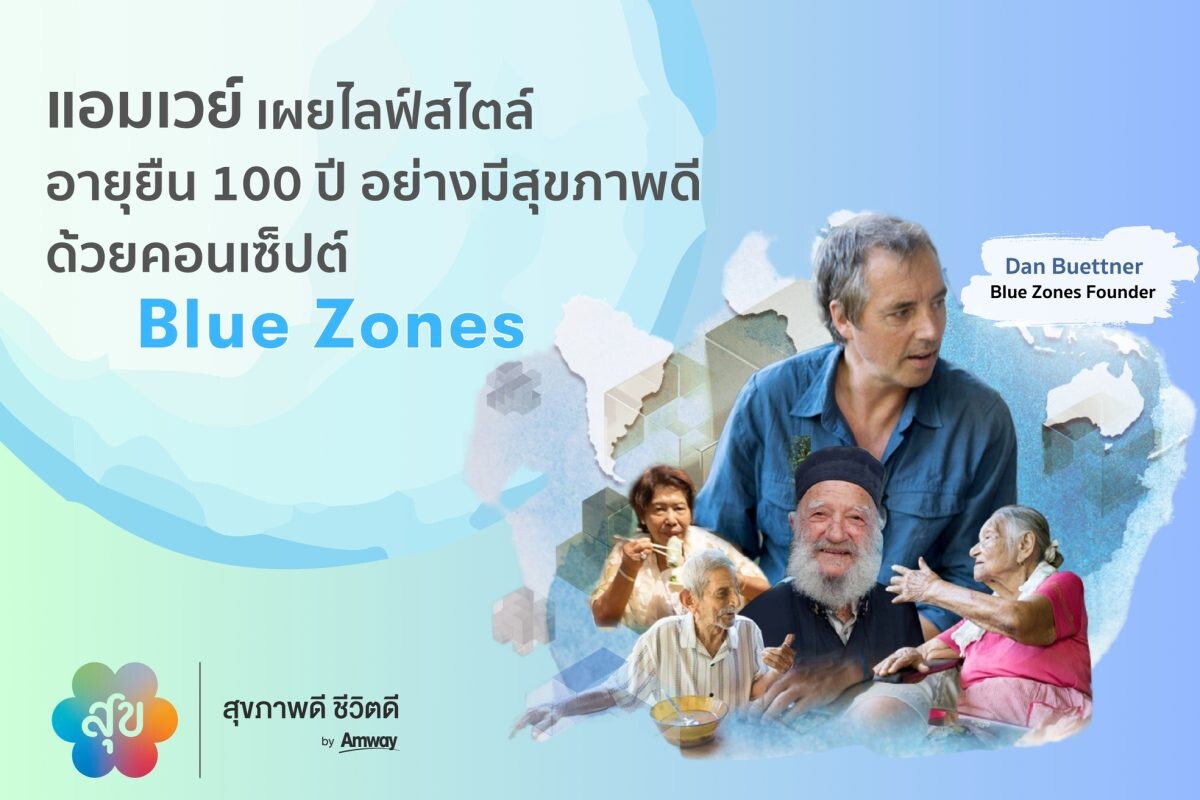 แอมเวย์ เผยไลฟ์สไตล์อายุยืน 100 ปีอย่างมีสุขภาพดี ด้วยคอนเซ็ปต์ "Blue Zones" เชิญ Dan Buettner เผยสูตรลับเพื่อสังคมคุณภาพชีวิตยั่งยืน ที่ใครก็ทำได้