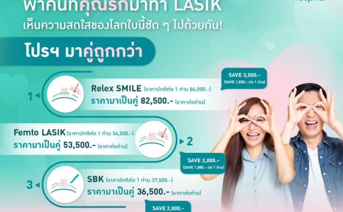 Lasik Duo Deal เปลี่ยนความรักให้ชัดเจน…ให้โลกสดใสไปพร้อมกัน