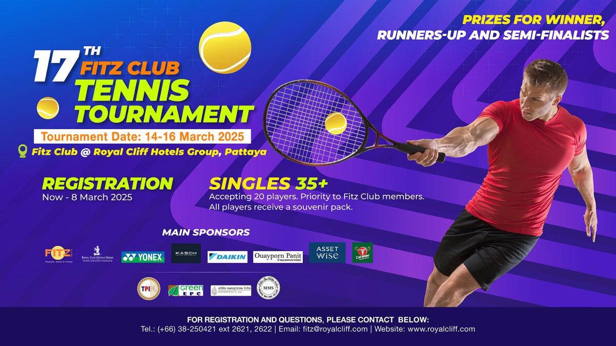 Get Ready for the 17th Fitz Club Tennis Championship in Pattaya!